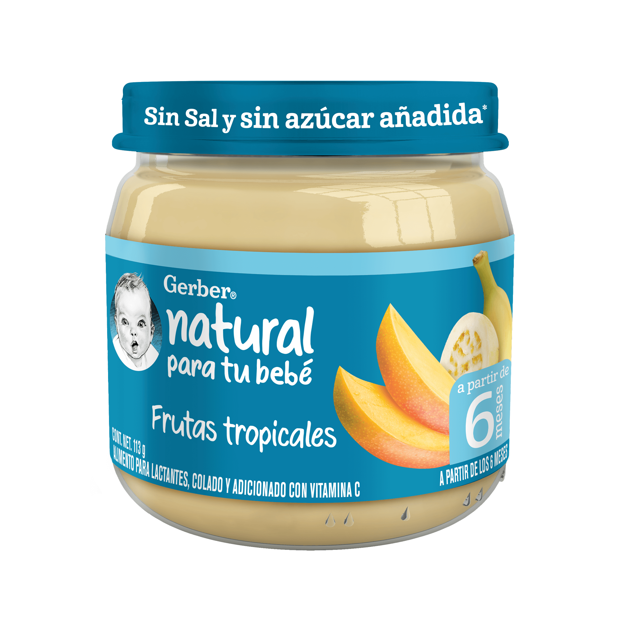 Gerber® Papilla Frutas tropicales Etapa 2, 113g