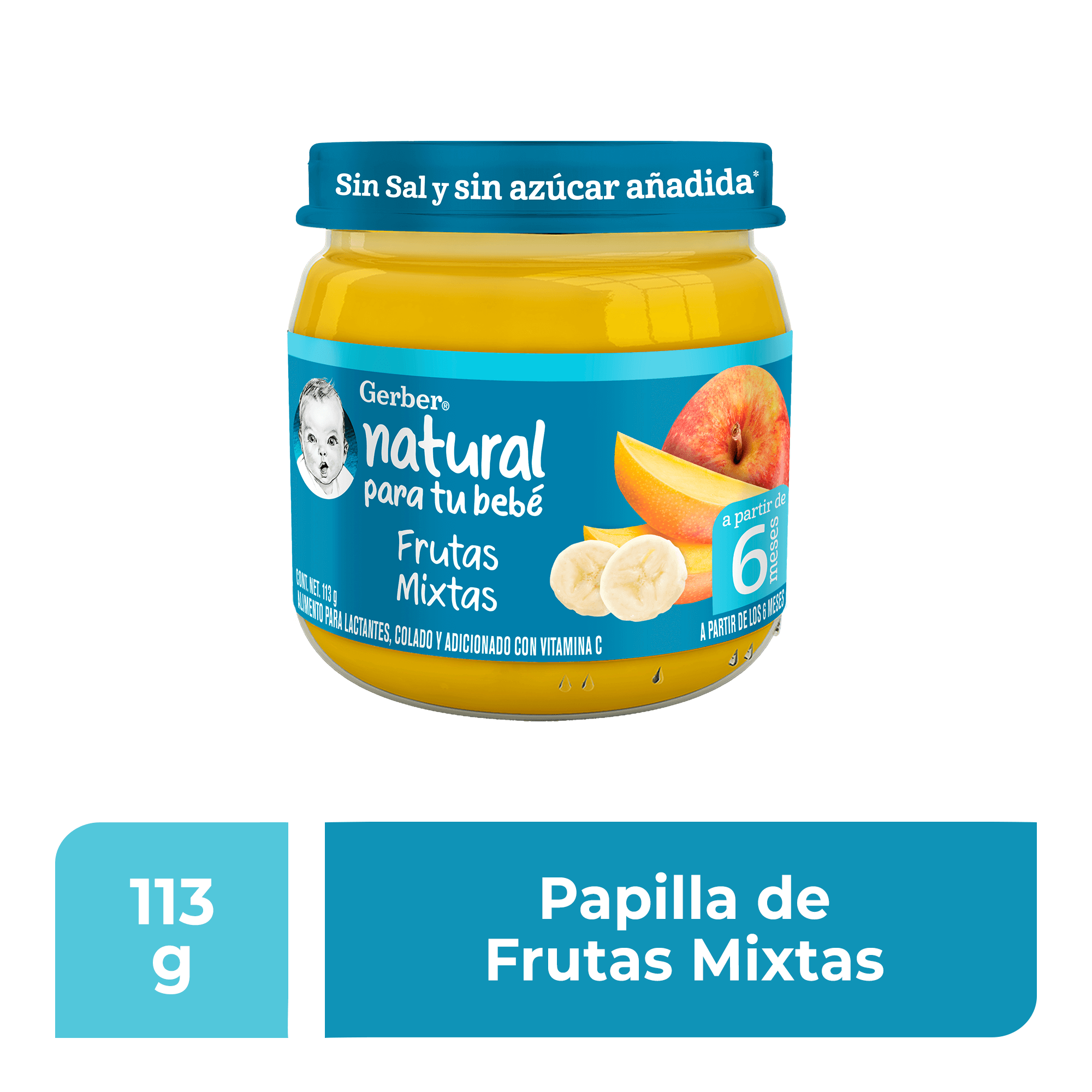 Gerber® Papilla Frutas Mixtas Etapa 2, 113g