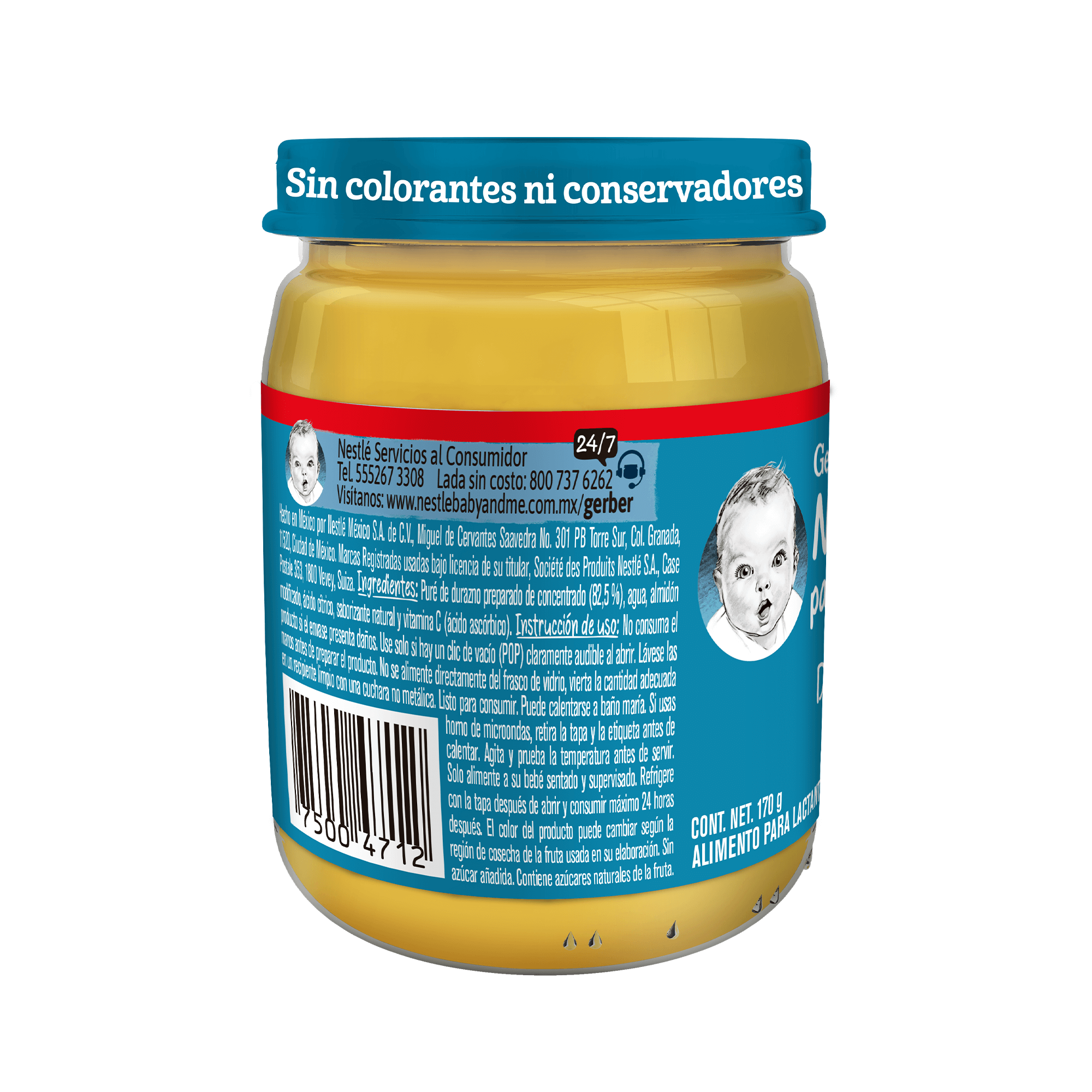 Gerber® Papilla Durazno Etapa 3, 170g