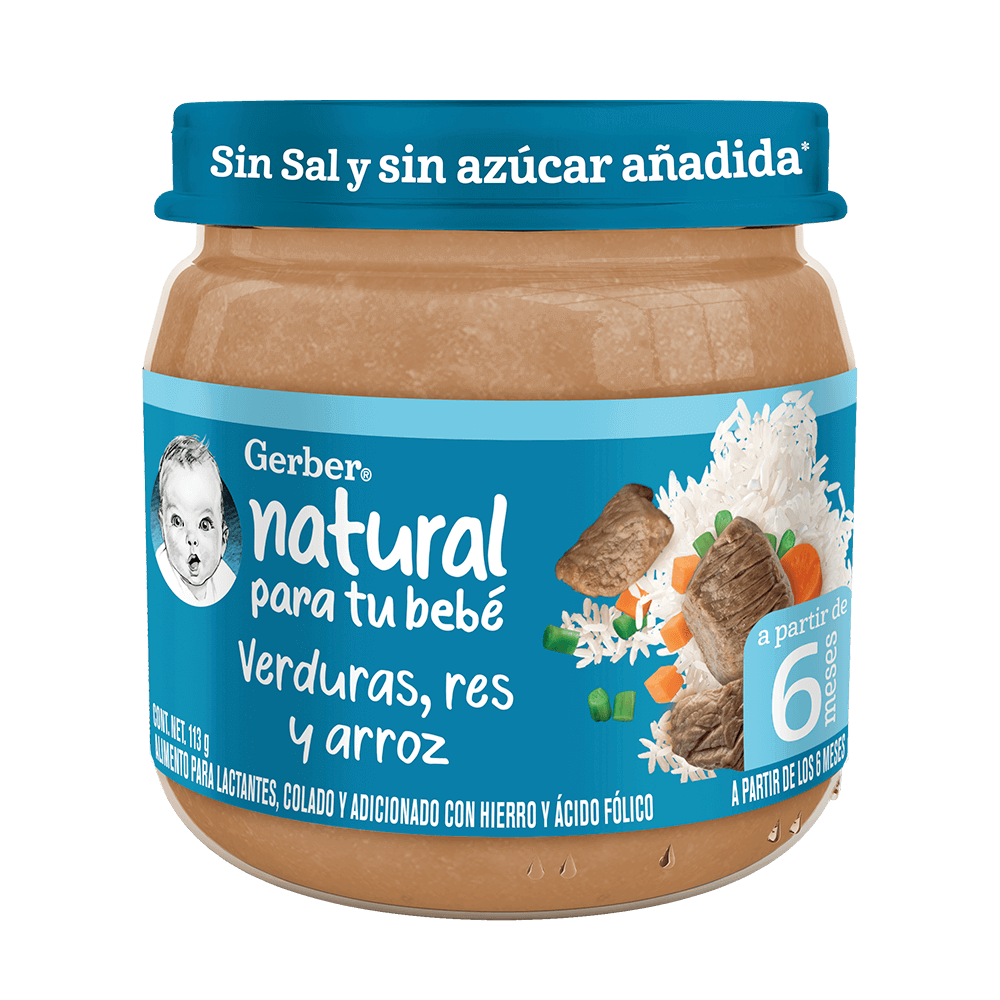 Gerber® Papilla Res, verduras y arroz Etapa 2, 113g