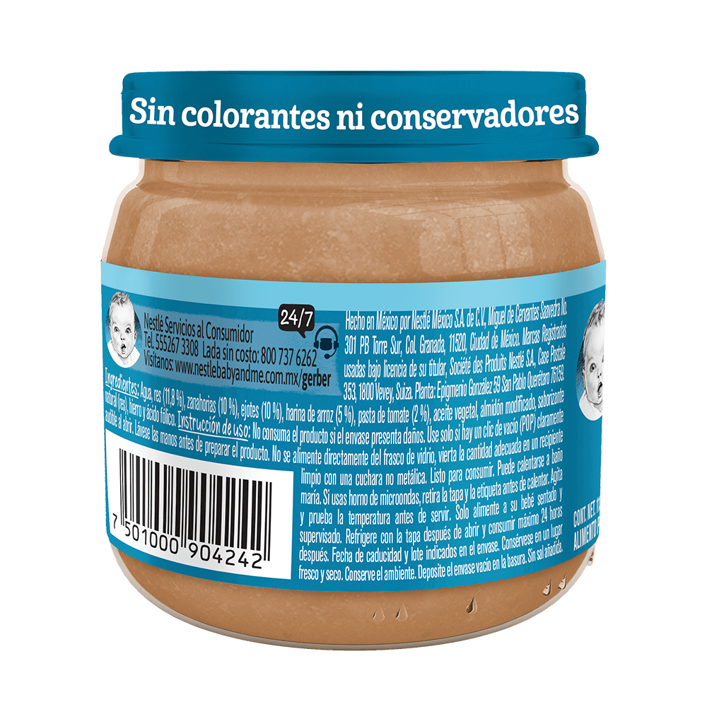 Gerber® Papilla Res, verduras y arroz Etapa 2, 113g