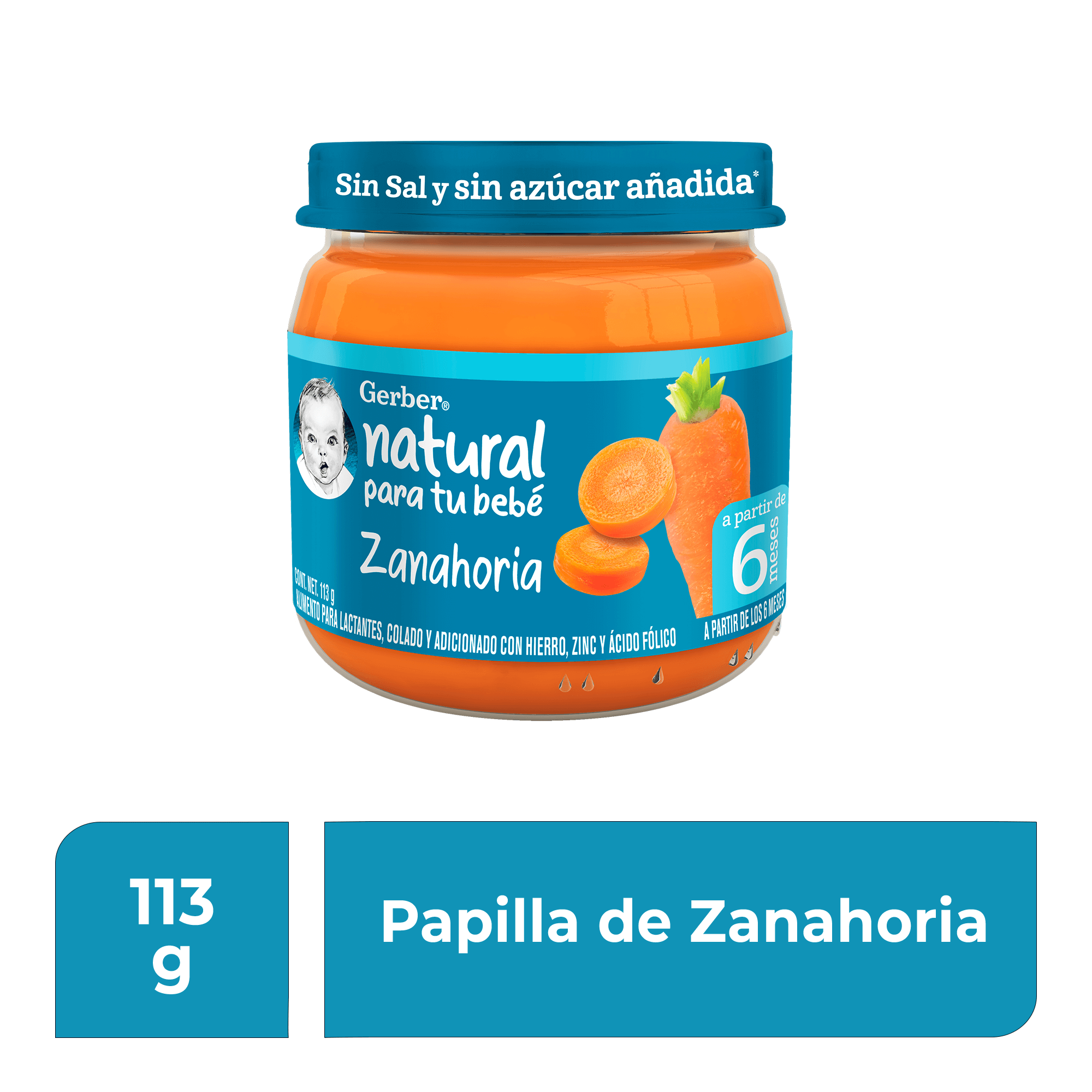 Gerber® Papilla Zanahoria Etapa 2, 113g