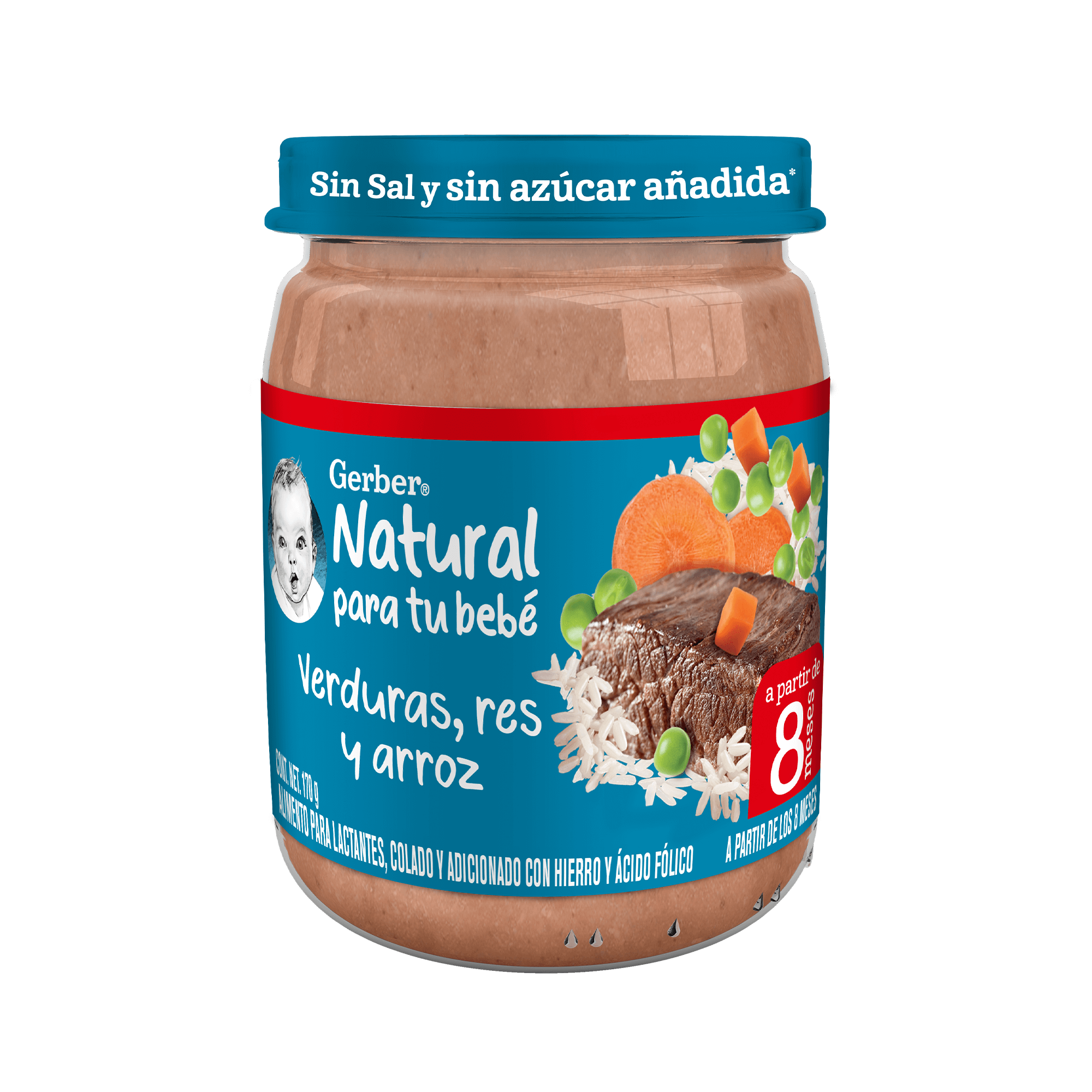 Gerber® Papilla Res con verduras y arroz Etapa 3, 170g