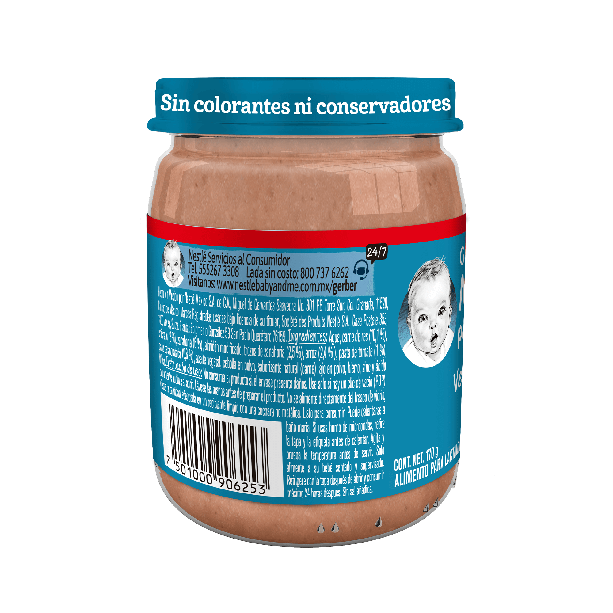 Gerber® Papilla Res con verduras y arroz Etapa 3, 170g