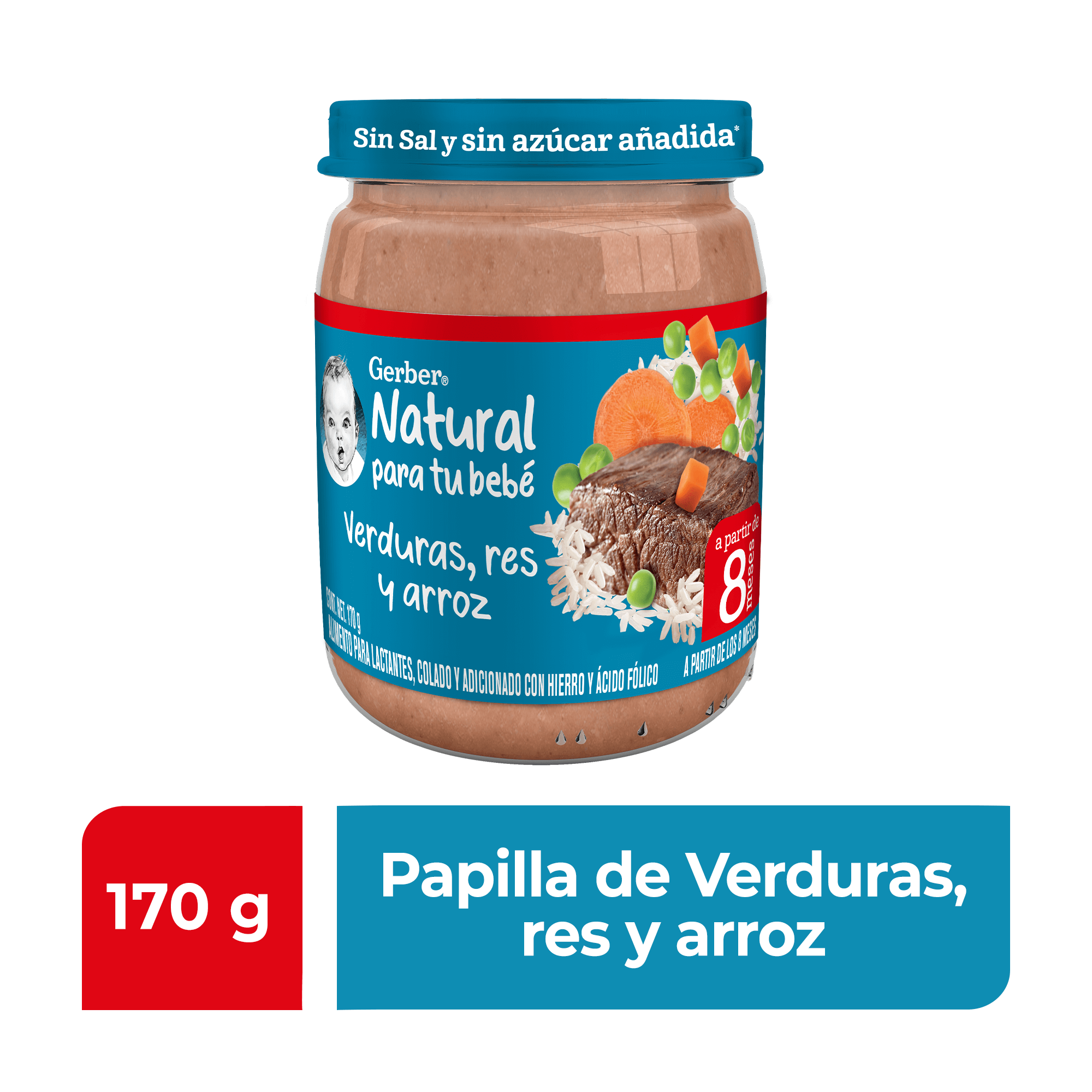 Gerber® Papilla Res con verduras y arroz Etapa 3, 170g