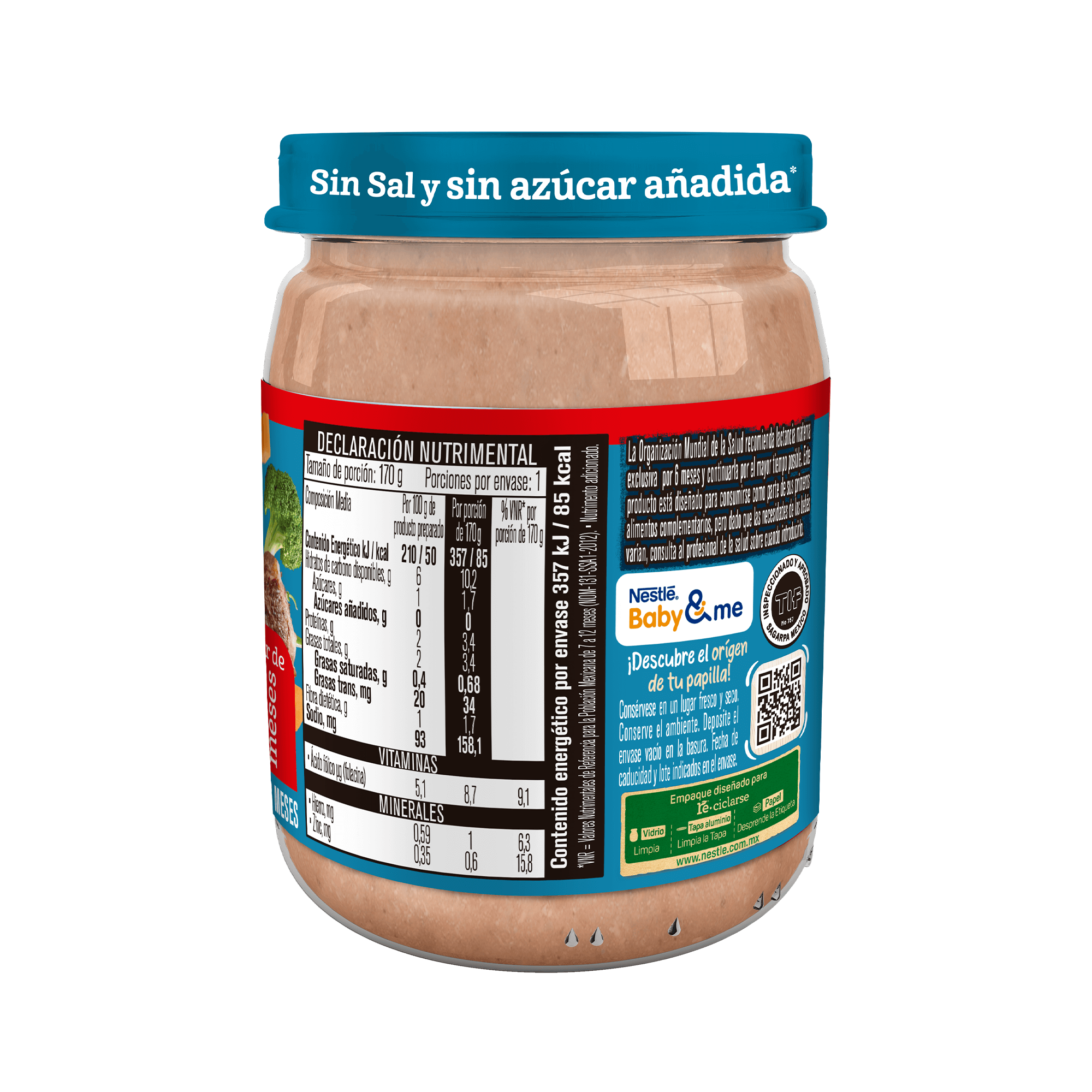 Gerber® Papilla Ternera con verduras y pasta Etapa 3, 170g