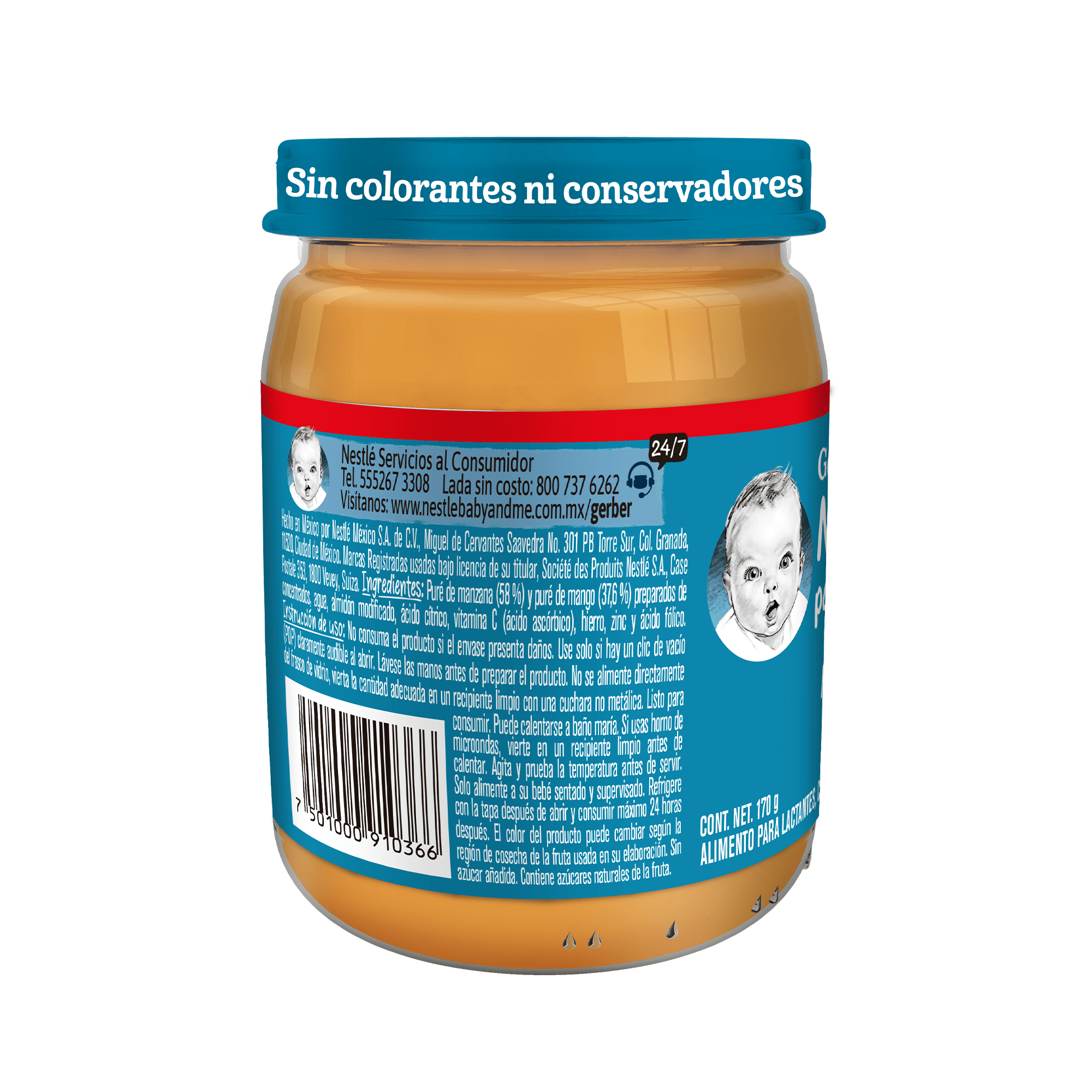 Gerber® Manzana y Mango Etapa 3, 170g