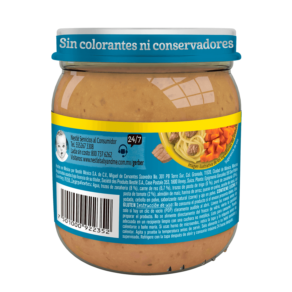 Gerber® Papilla Res, verduras y pasta Etapa 4, 250g