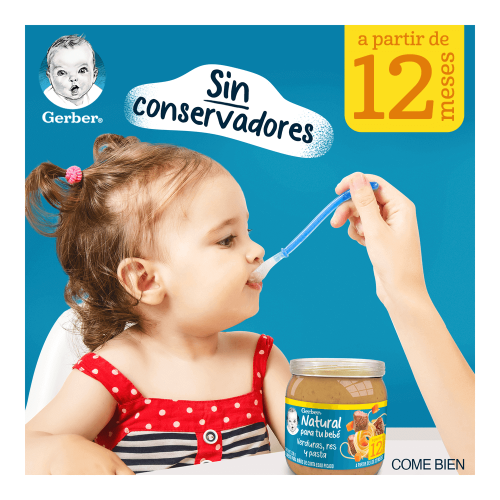 Gerber® Papilla Res, verduras y pasta Etapa 4, 250g