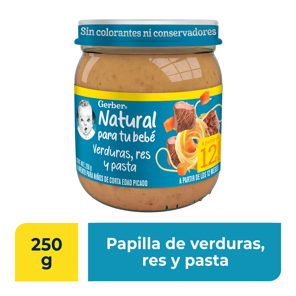 Gerber® Papilla Res, verduras y pasta Etapa 4, 250g