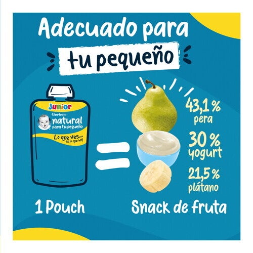 GERBER® Pouch Pera Plátano y Yogurt