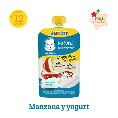 GERBER® Pouch Manzana y Yogurt