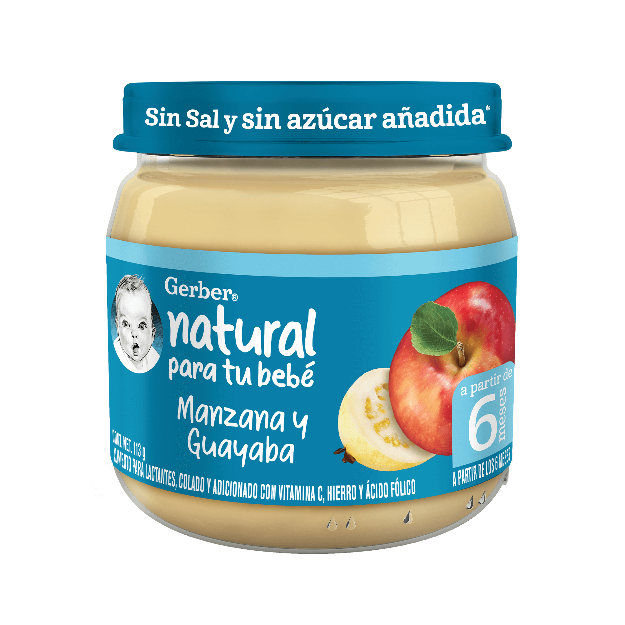 Gerber® Papilla Manzana y guayaba Etapa 2, 113g