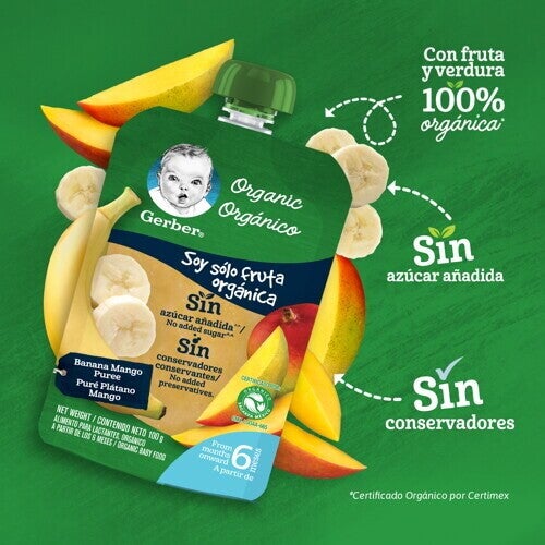 GERBER® Orgánico Puré Plátano Mango