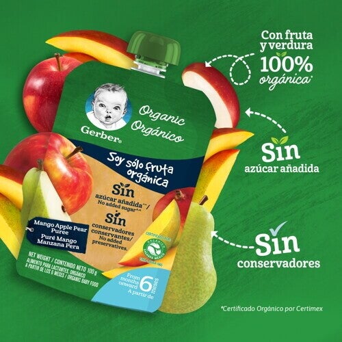 GERBER® Orgánico Puré Mango Manzana Pera