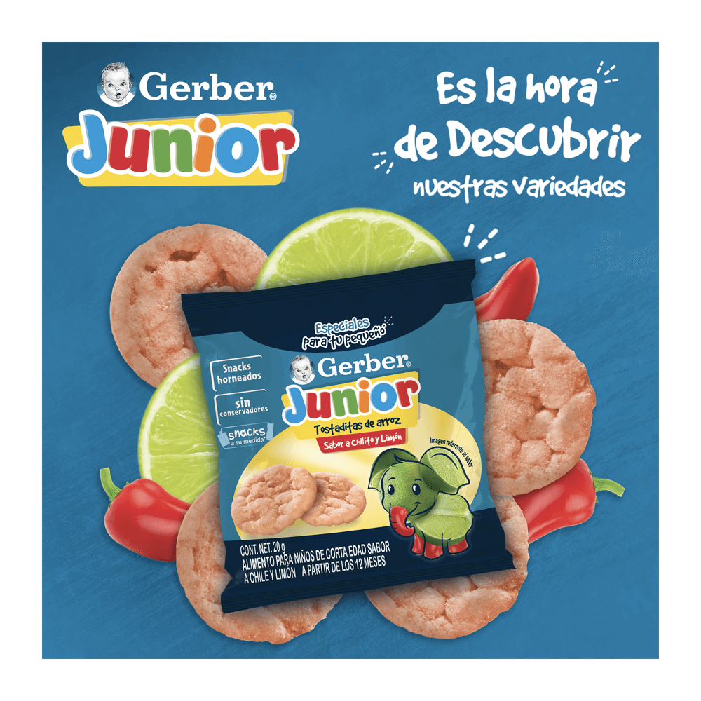 Gerber® Snacks Tostaditas Chile y Limón 20g