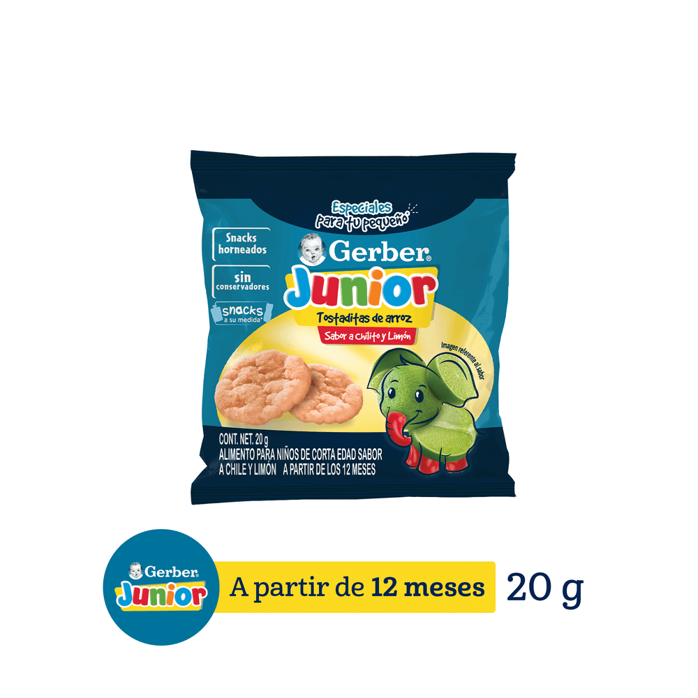 Gerber® Snacks Tostaditas Chile y Limón 20g