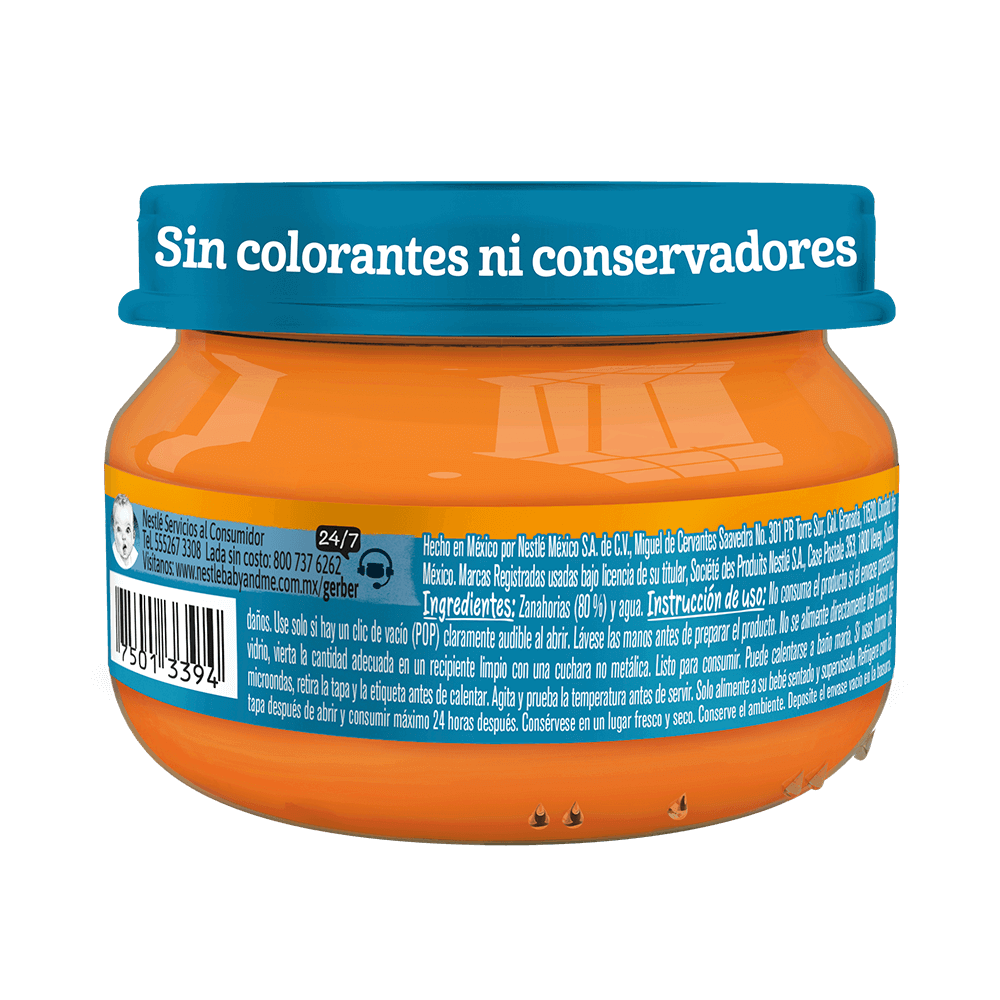 Gerber® Papilla Zanahoria Etapa 1, 71g