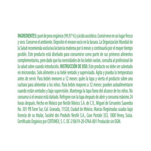 GERBER® Orgánico Pera