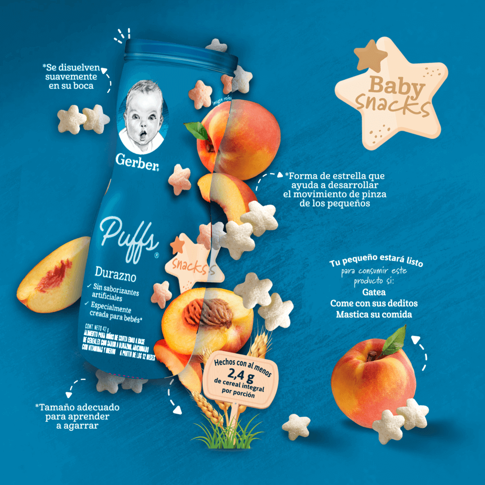 Gerber® Durazno Snacks 42g