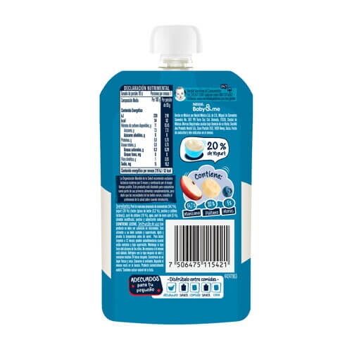 GERBER® Pouch Manzana Plátano Mora Azul Yogurt 