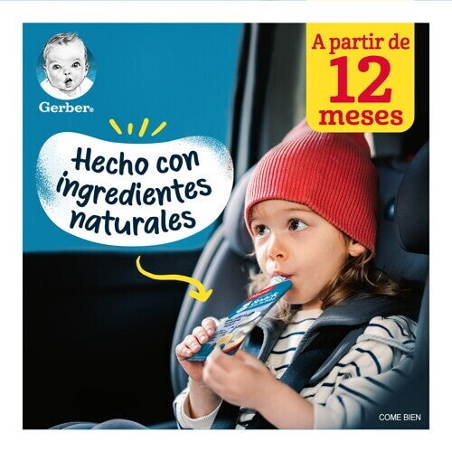 GERBER® Pouch Manzana Plátano Mora Azul Yogurt 