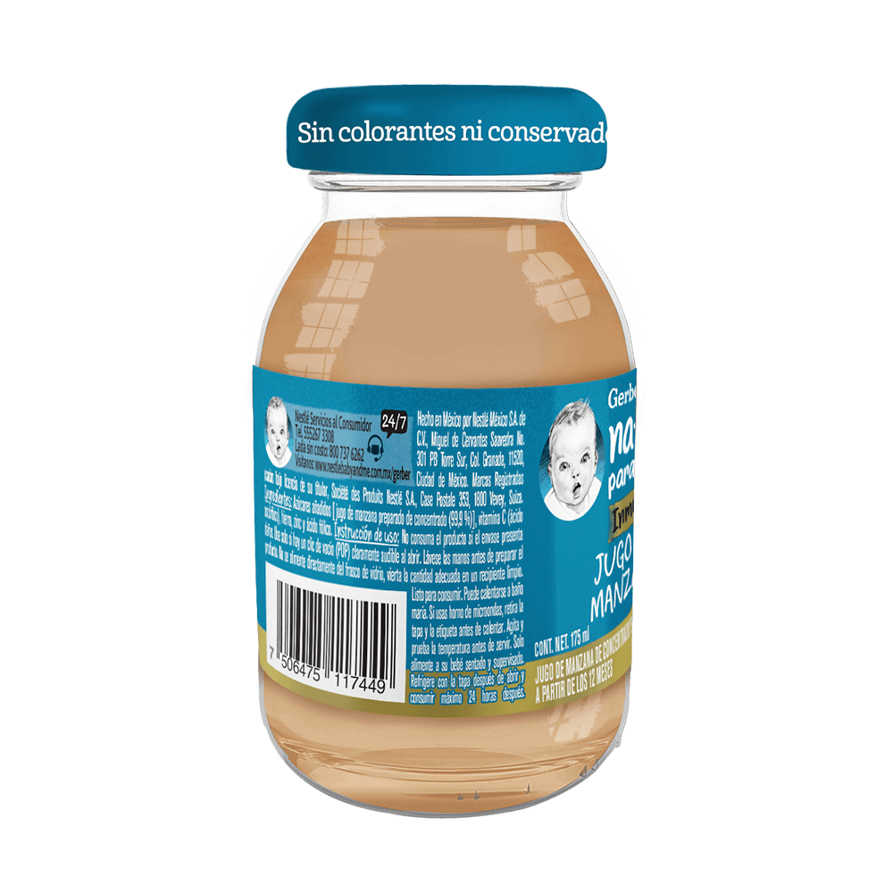 Gerber ® Jugo de Manzana con vitaminas y minerales, Etapa 3, 175 ml