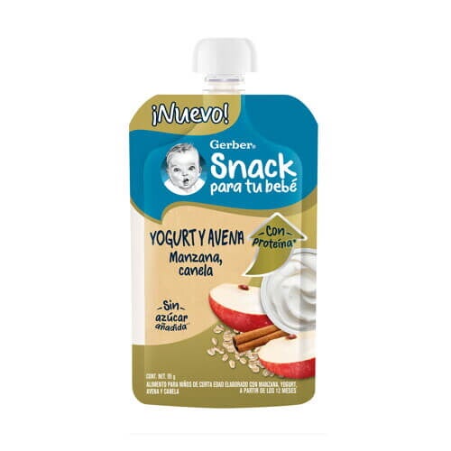 GERBER® Pouch Yogurt Avena Manzana Canela