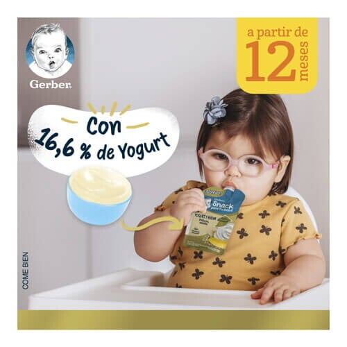 GERBER® Pouch Yogurt Avena Plátano Vainilla