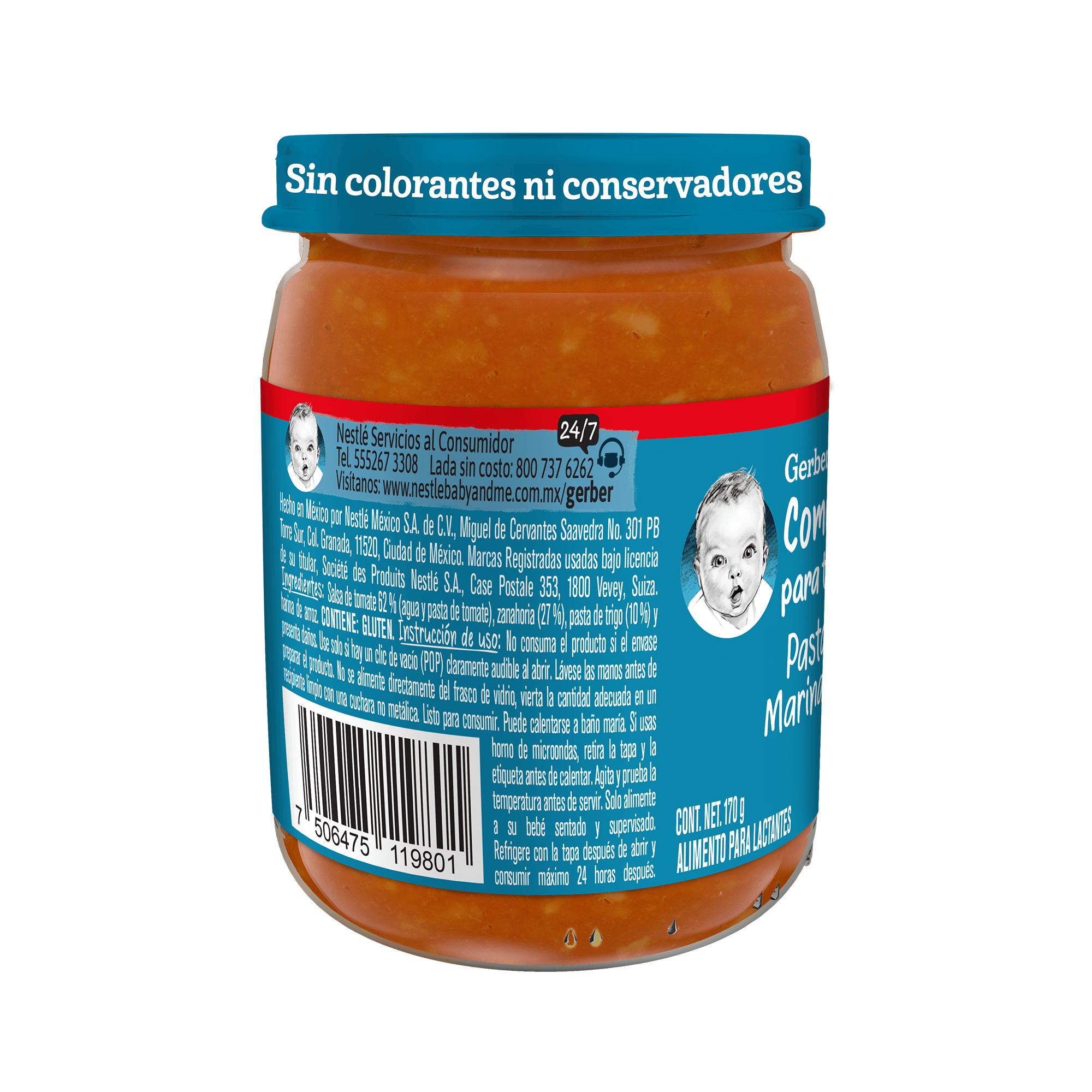 Gerber® Papilla Pasta Marinara, Etapa 3, 170 g