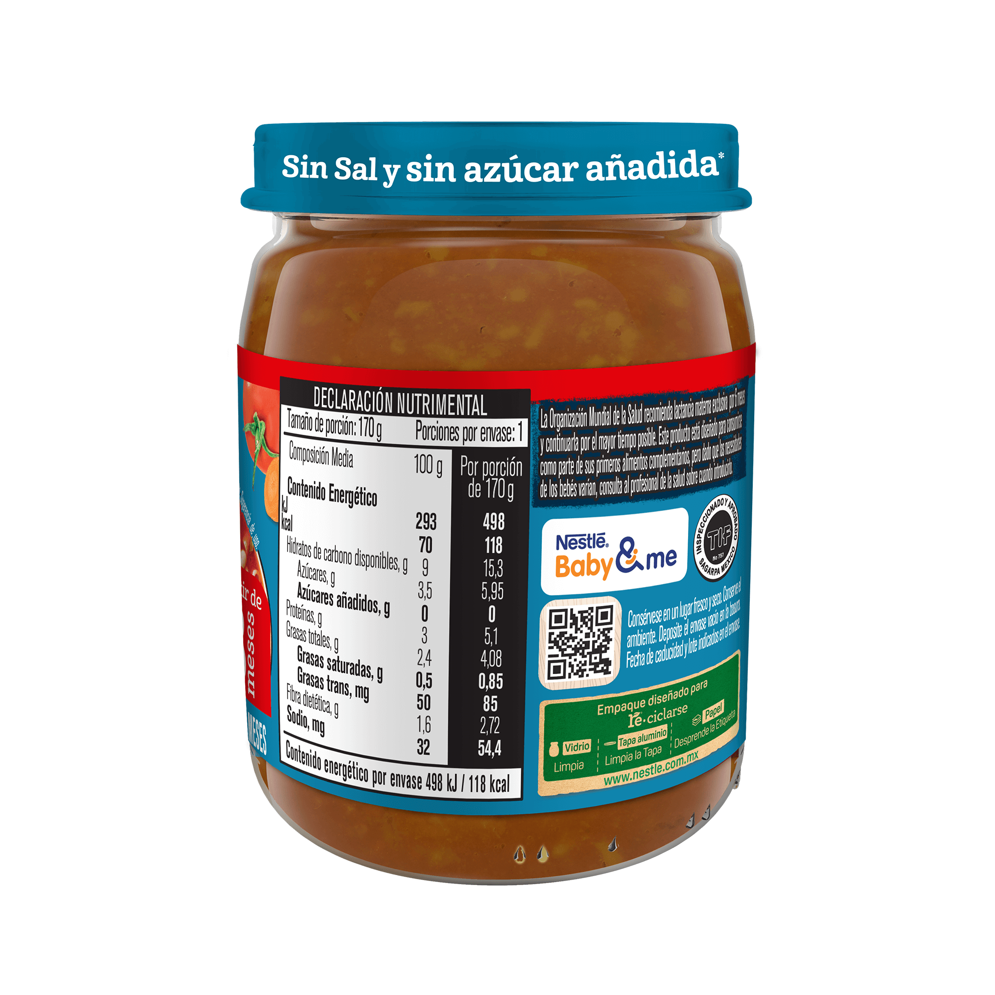 Gerber® Papilla Macarrones con Zanahoria y Res, Etapa 3, 170 g