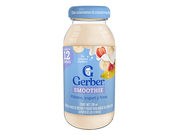  Smoothie Gerber® plátano y fresa con yogurt etapa 4
