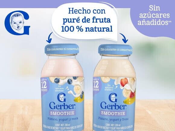 Smoothie Gerber® plátano y moras con yogurt Fruta Natural