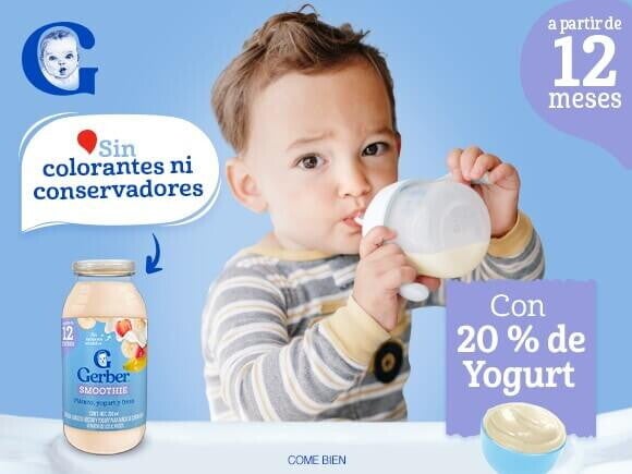  Smoothie Gerber® plátano y fresa con yogurt etapa 4 caracteristicas