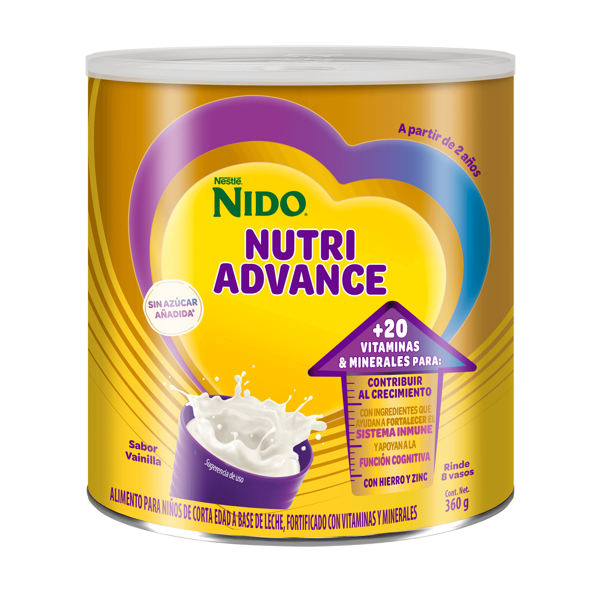 Complemento Nutricional para Niños NIDO® NUTRIADVANCE, sabor Vainilla