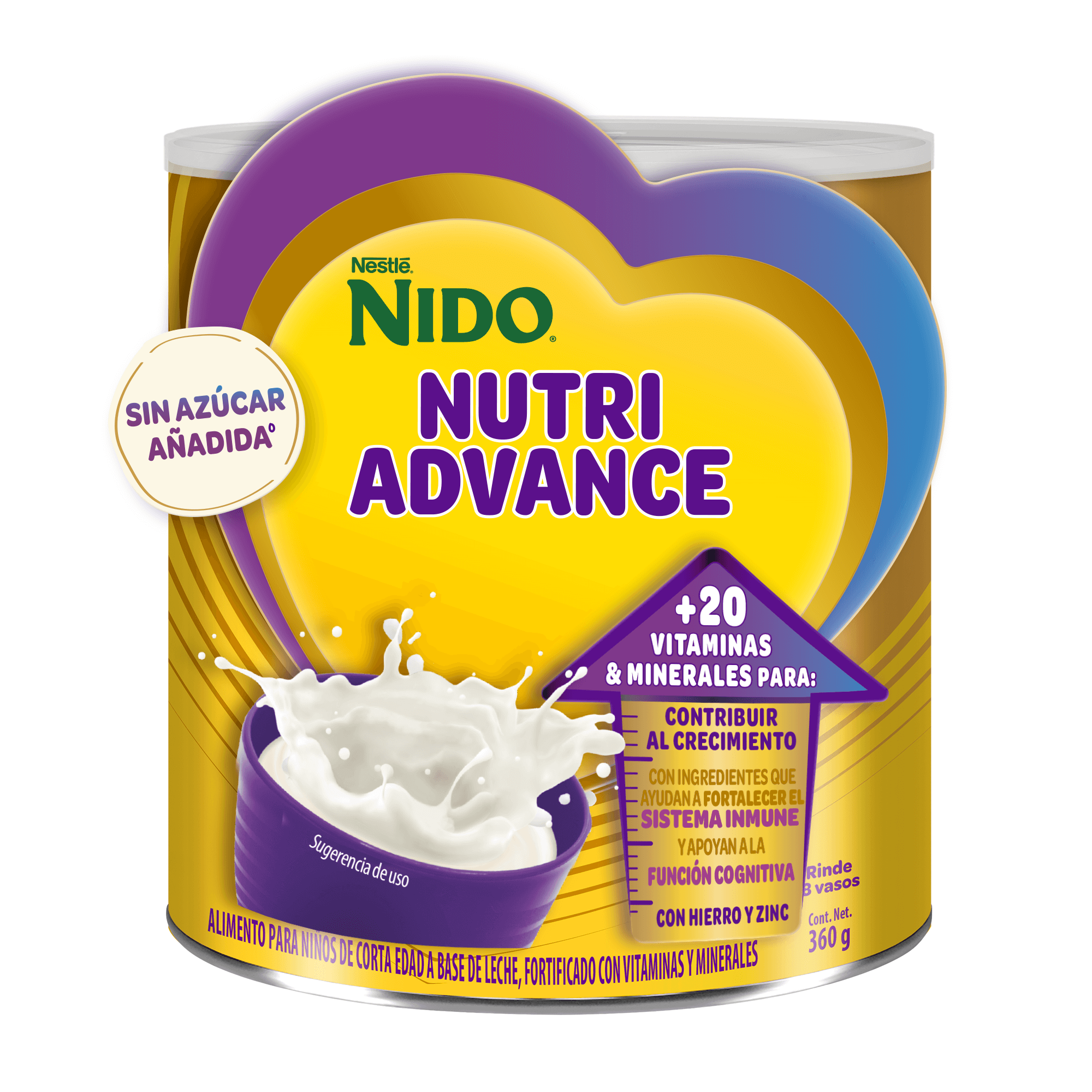 Complemento Nutricional para Niños NIDO® NUTRIADVANCE, sabor Vainilla