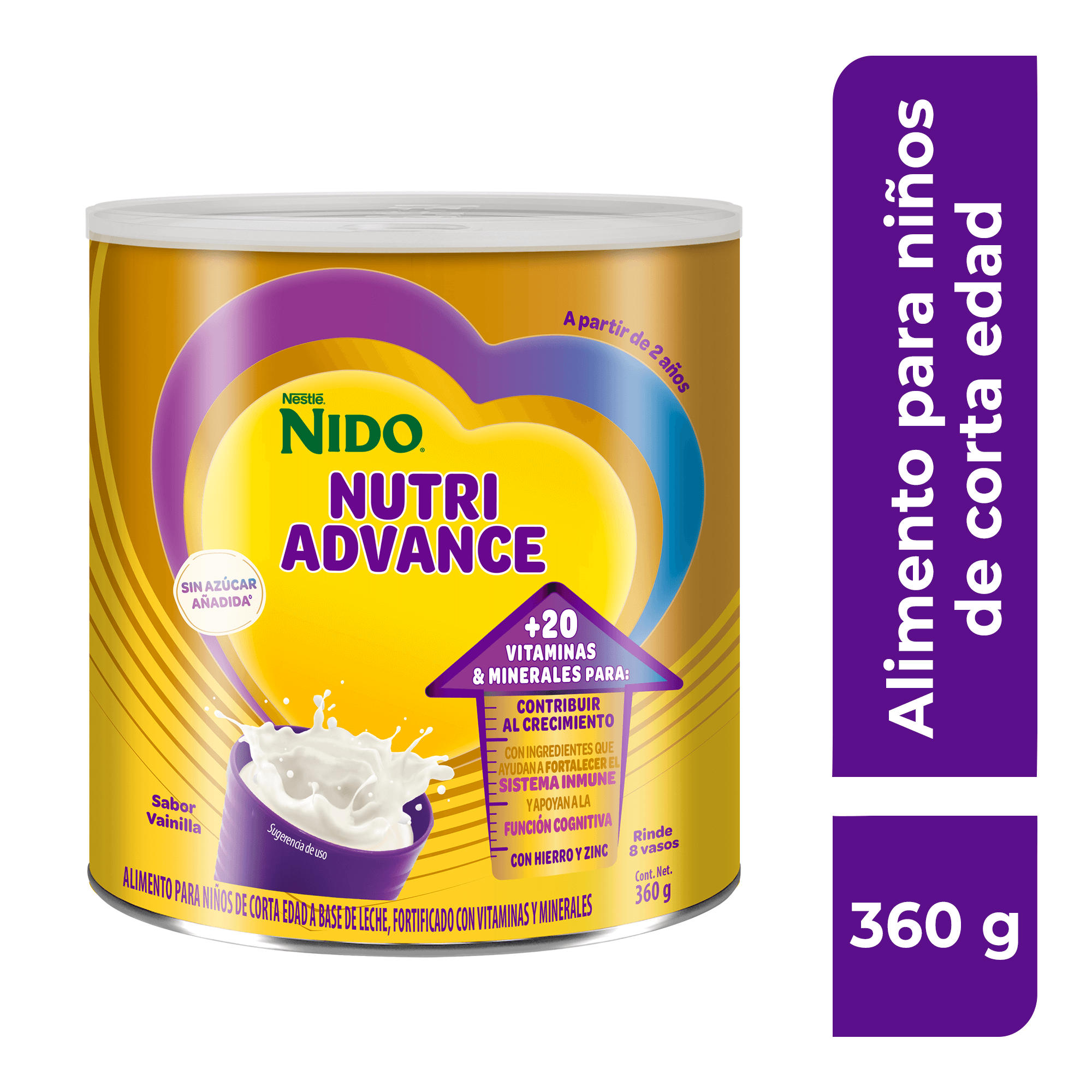 Complemento Nutricional para Niños NIDO® NUTRIADVANCE, sabor Vainilla