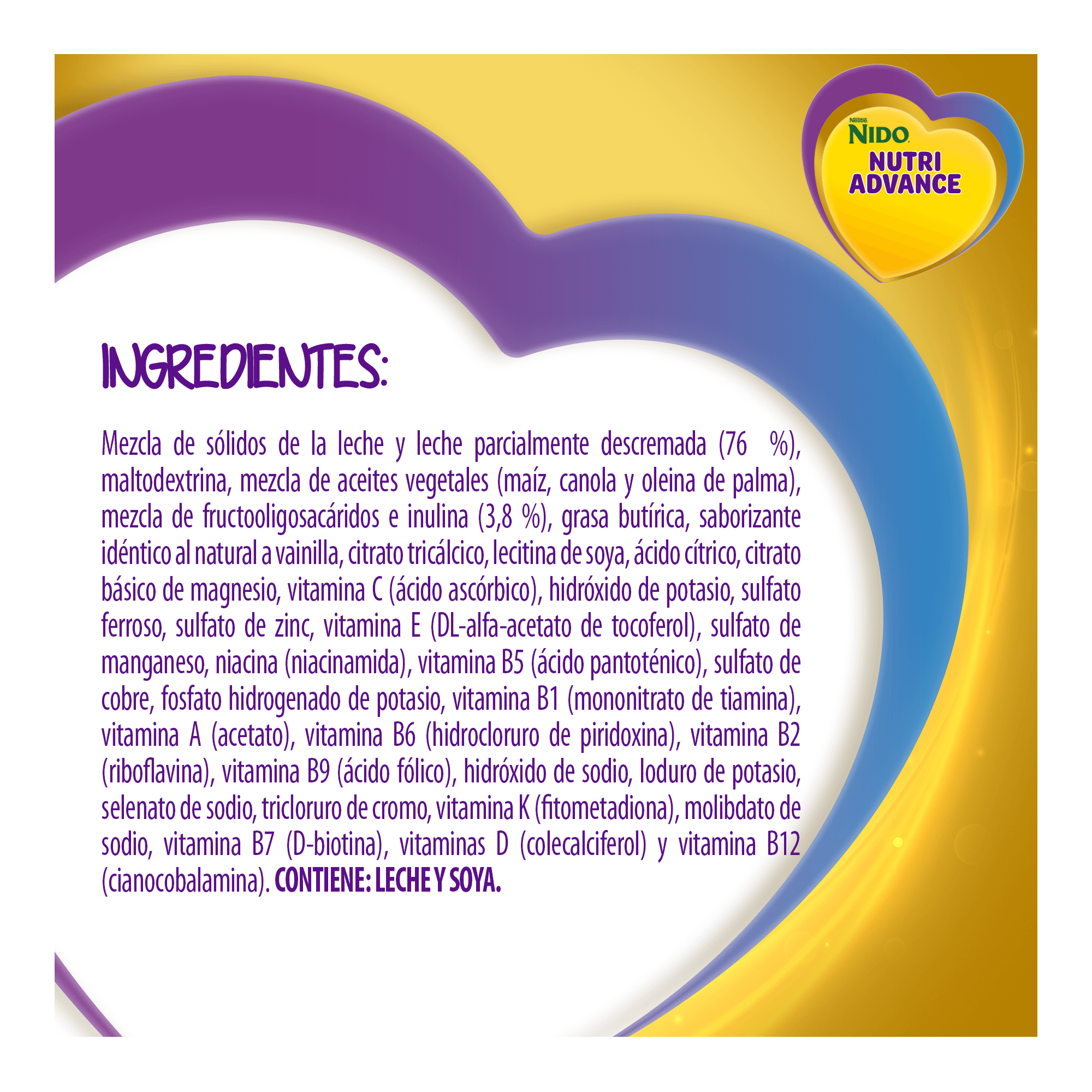 Complemento Nutricional para Niños NIDO® NUTRIADVANCE, sabor Vainilla