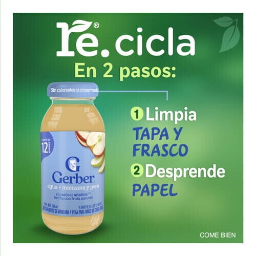 Gerber® Bebida Hidratante Agua, manzana y pera Etapa 4