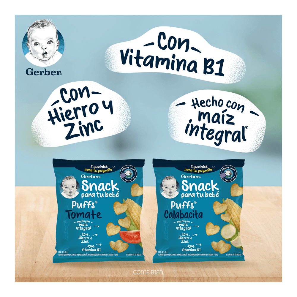 Gerber® Snacks Puffs Calabacita 35 g