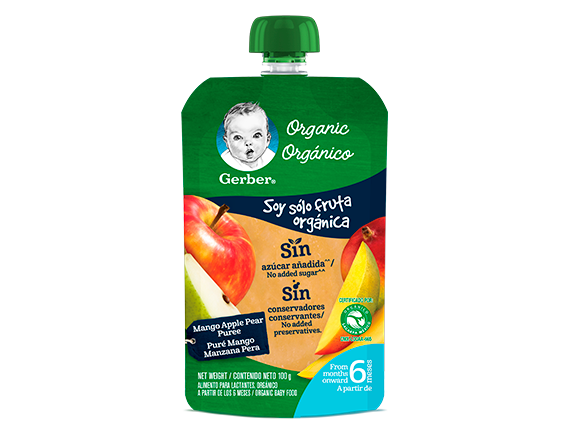 Gerber® Orgánico Pouch Mango Manzana Pera 100g