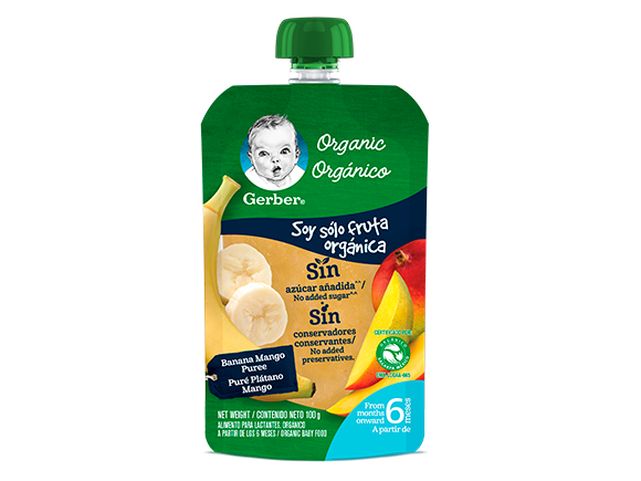 Gerber® Orgánico Pouch Plátano Mango 100g