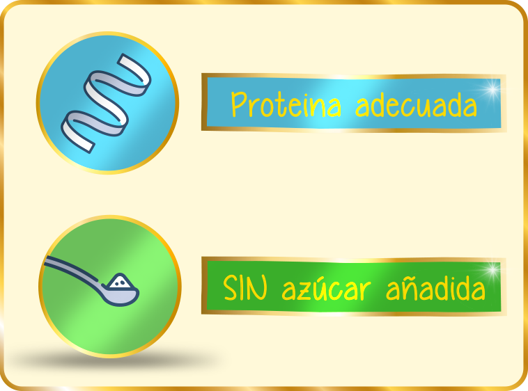 Proteína adecuada y sin azúcar