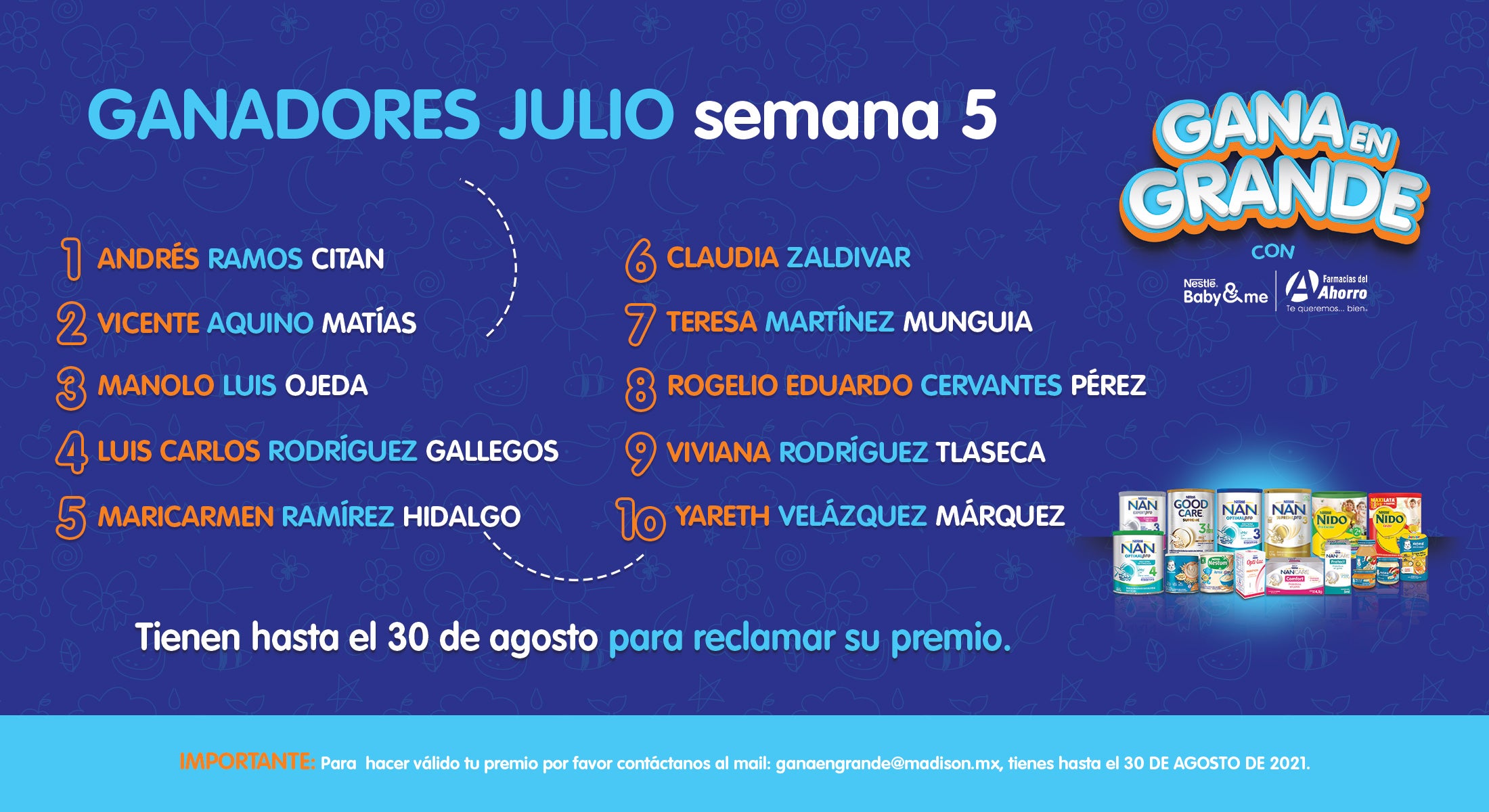 ganadores semana 5