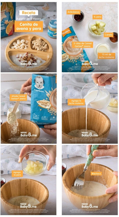 Cenita de avena y pera