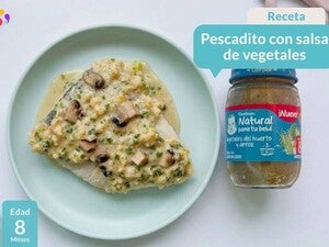 Pescadito con salsa de vegetales