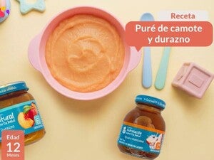 Puré de camote y durazno