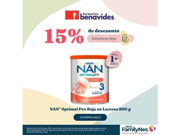 Nan ® Optimal Pro Baja en Lactosa 800 g Nan ® Optimal Pro Baja en Lactosa 800 g