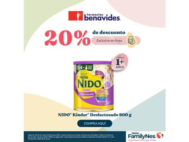 Nido ® Kinder ® Deslactosado 800 g Nido ® Kinder ® Deslactosado 800 g