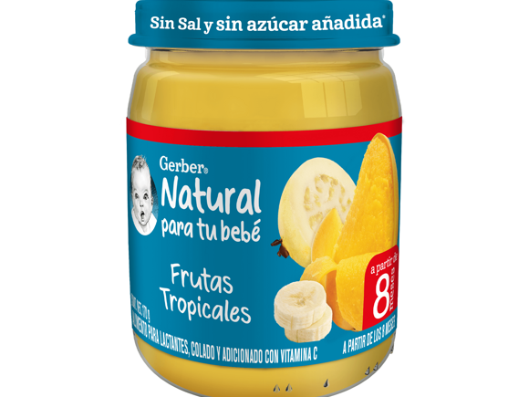 Gerber® Papilla Frutas tropicales Etapa 3, 170g Gerber® Papilla Frutas tropicales Etapa 3, 170g